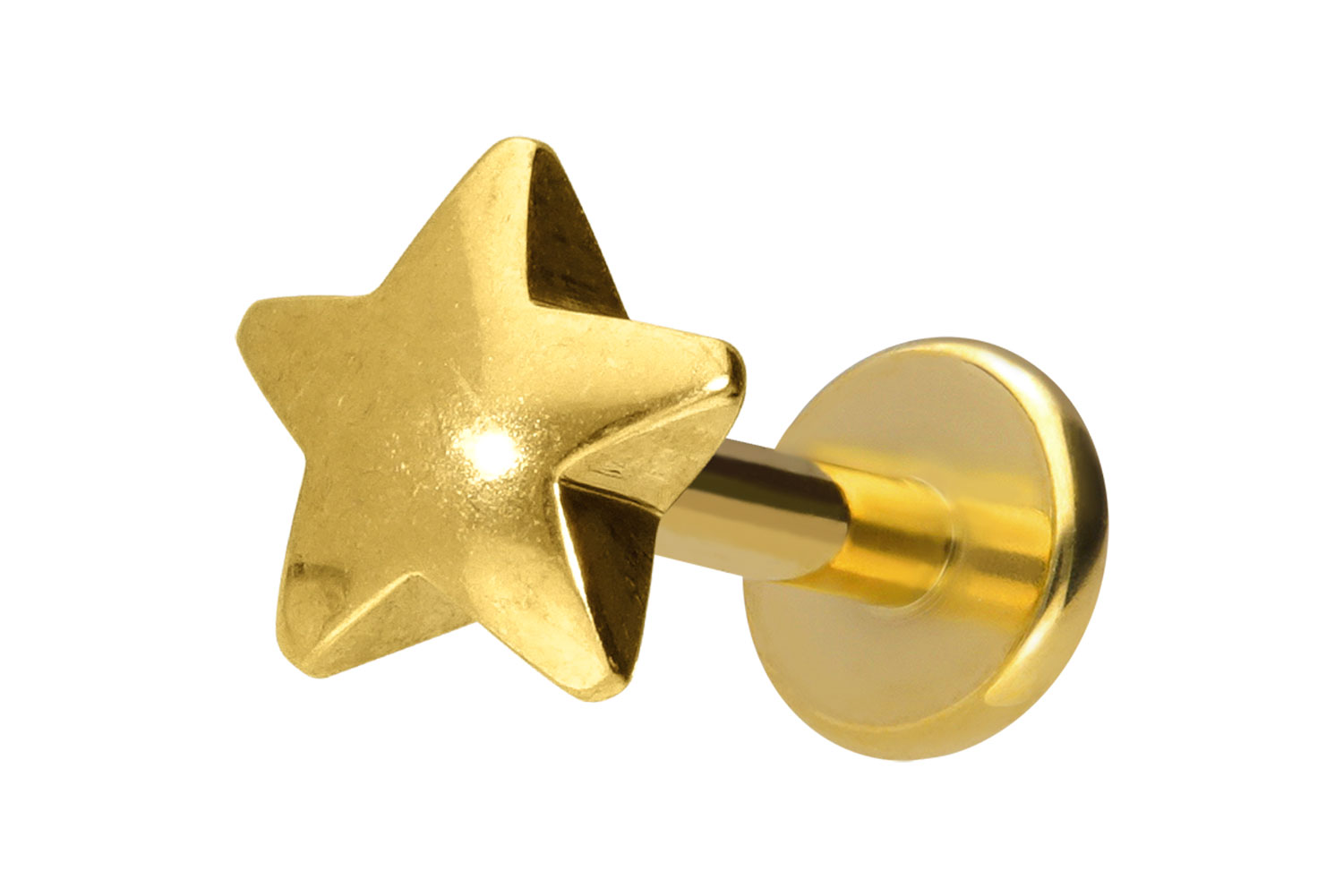 Titan Labret Piercing mit Innengewinde STERN